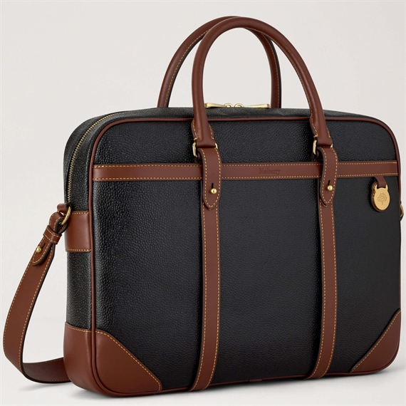 Mulberry Heritage Briefcase Black-Cognac 